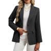 image:imageELLEVEN Womens Wool Blend Tweed Warm Blazers Herringbone Business Casual Fall Winter Oversize Suit JacketBlack