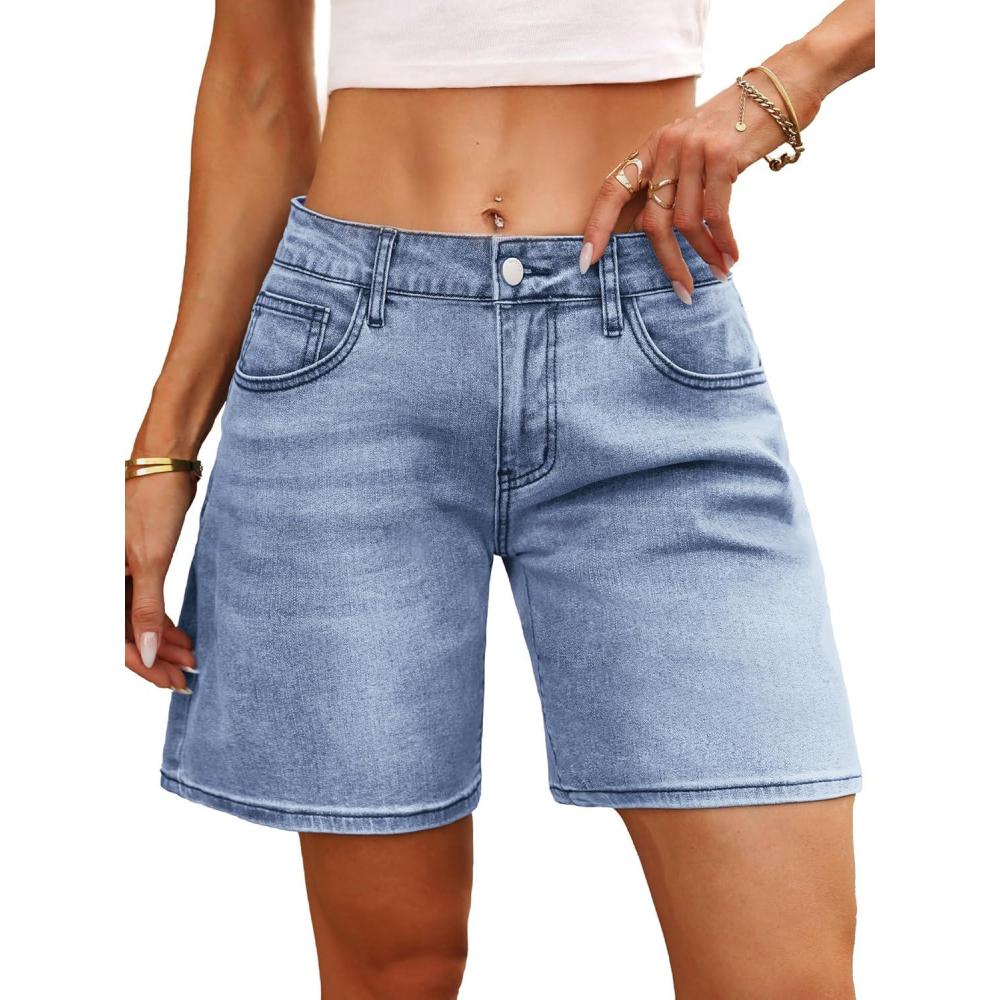 image:imageELLEVEN Low Rise Jorts Denim Shorts for WomenWide Leg Baggy Women Casual Jean ShortsDenim Blue