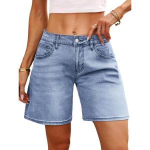 ELLEVEN Low Rise Jorts Denim Shorts for Women-Wide Leg Baggy Women Casual Jean Shorts(Denim Blue)