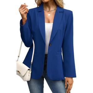 ELLEVEN Women’s Blazer Business Casual Lightweight Suit – Long Sleeve Slim Fit Work Office Jacket with Pockets(Royal Blue)